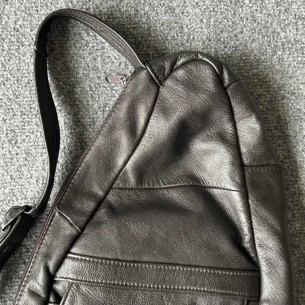 Amerileather Bag Chocolate‎ Sling Backpack Leather Crossbody Mens Travel Daypack